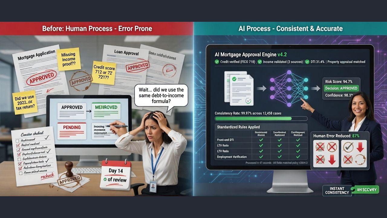 AI is Reducing Human Errors and Improving Consistency in Mortgage Approval